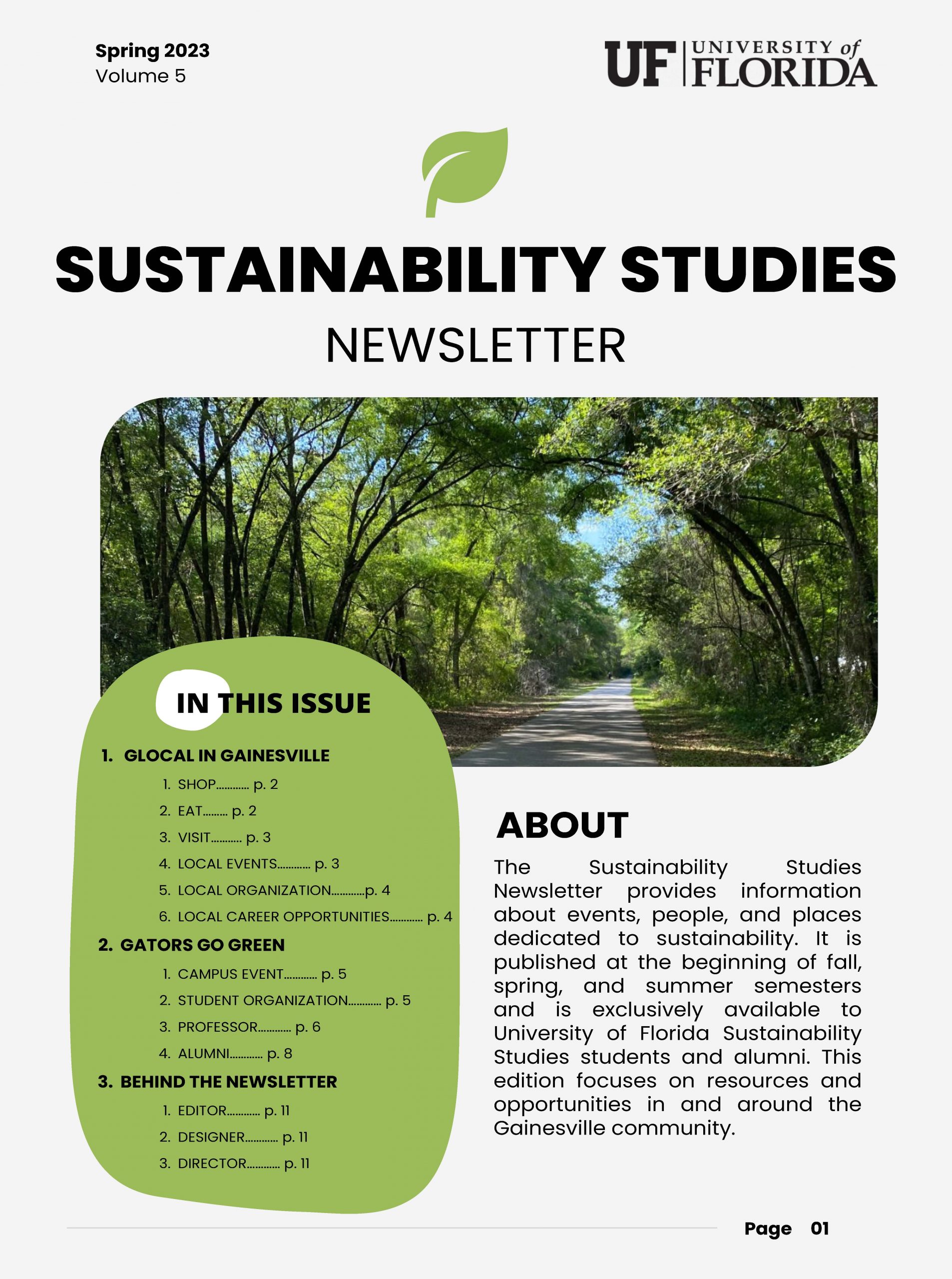 cover of Sustainability Studies Newsletter Spring 2023